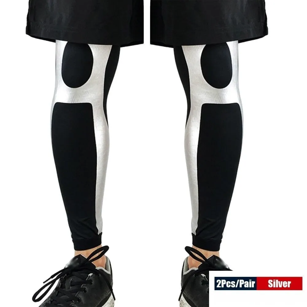 2pcs/pair Full Length Knee Brace Leg Sleeves for Men Women