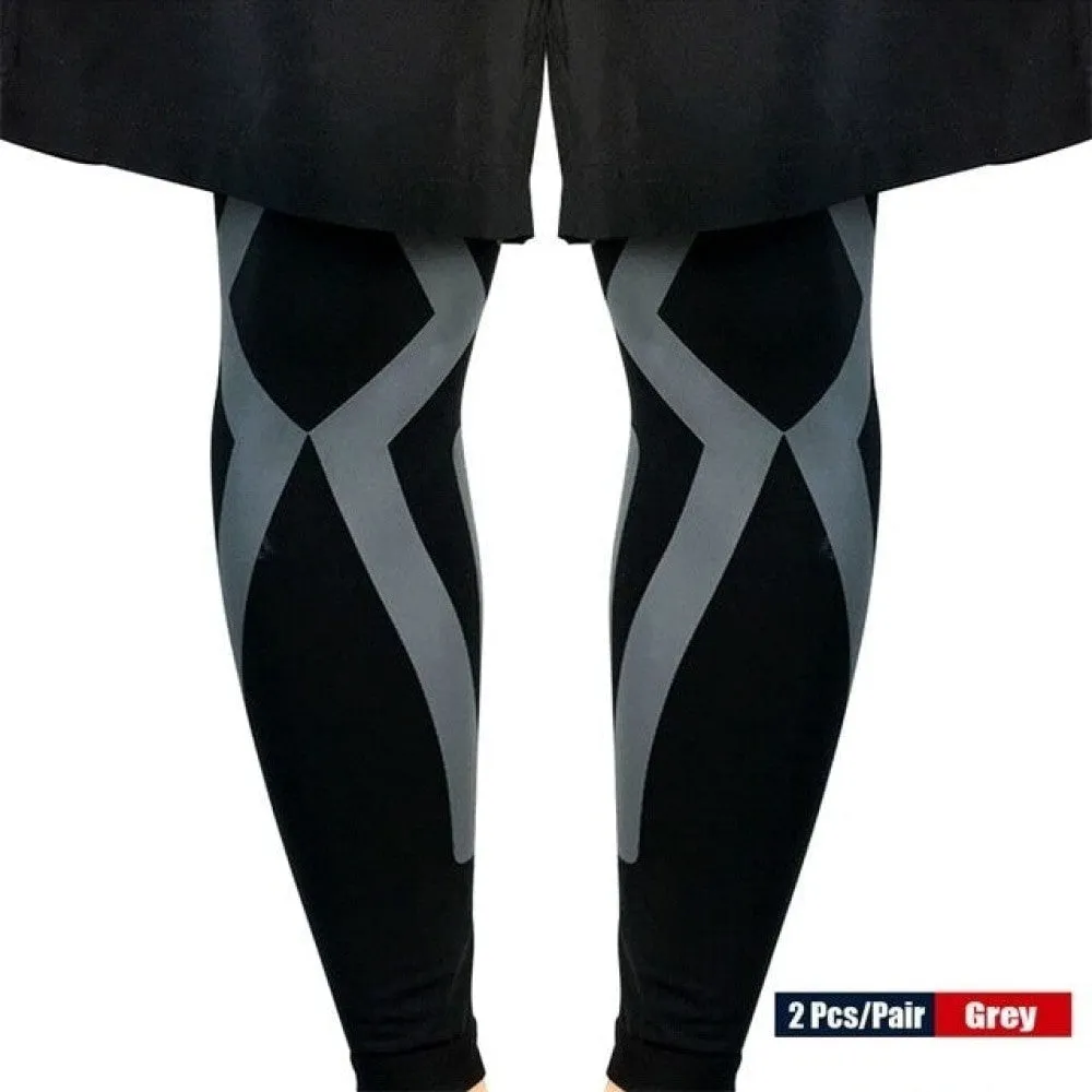 2pcs/pair Full Length Knee Brace Leg Sleeves for Men Women