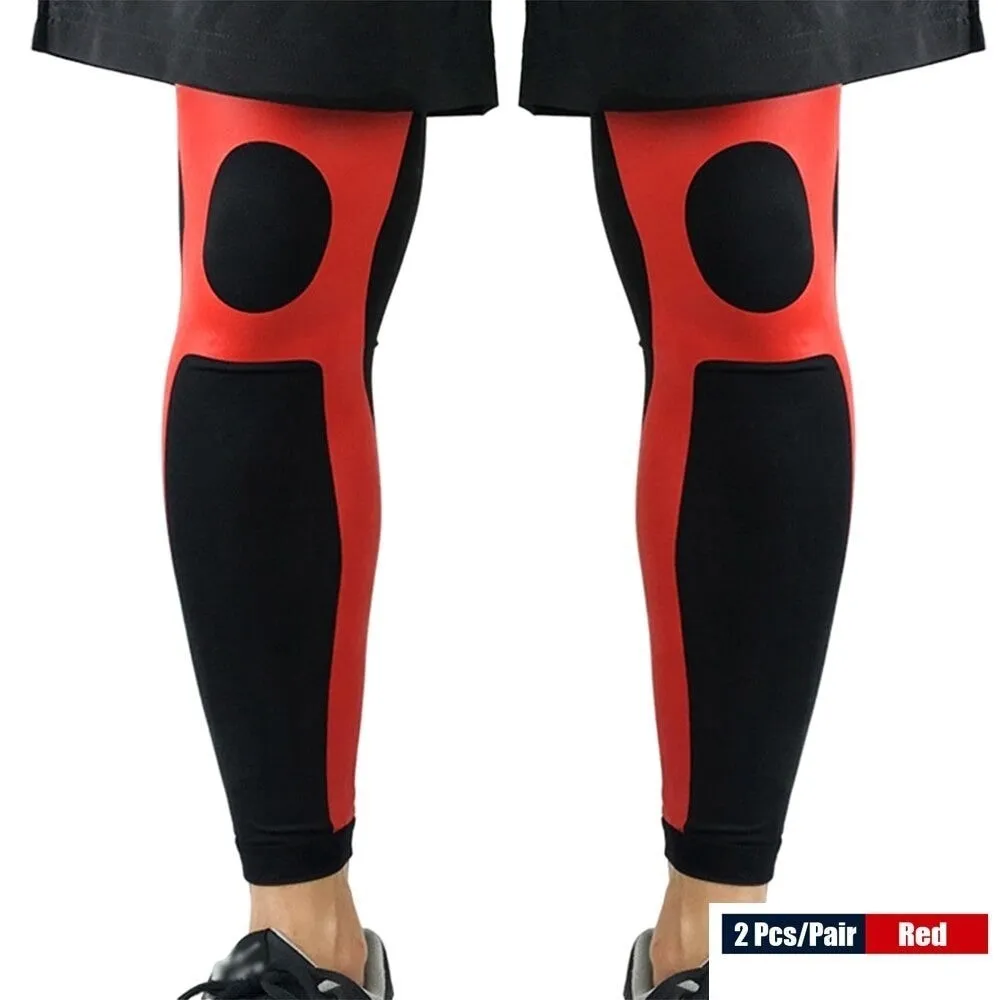 2pcs/pair Full Length Knee Brace Leg Sleeves for Men Women