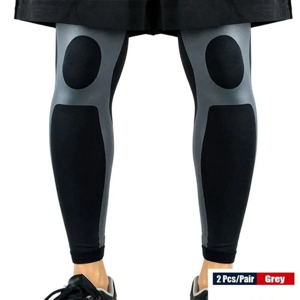 2pcs/pair Full Length Knee Brace Leg Sleeves for Men Women
