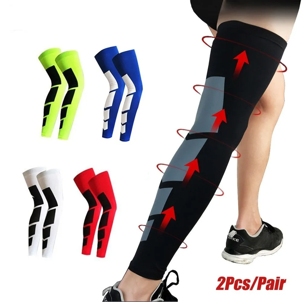 2pcs/pair Full Length Knee Brace Leg Sleeves for Men Women