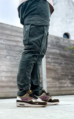 Blade contrast fabric cargo trouser Olive