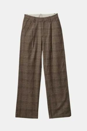 Brixton Ludlow Trouser Pant - Brown/Cream Houndstooth