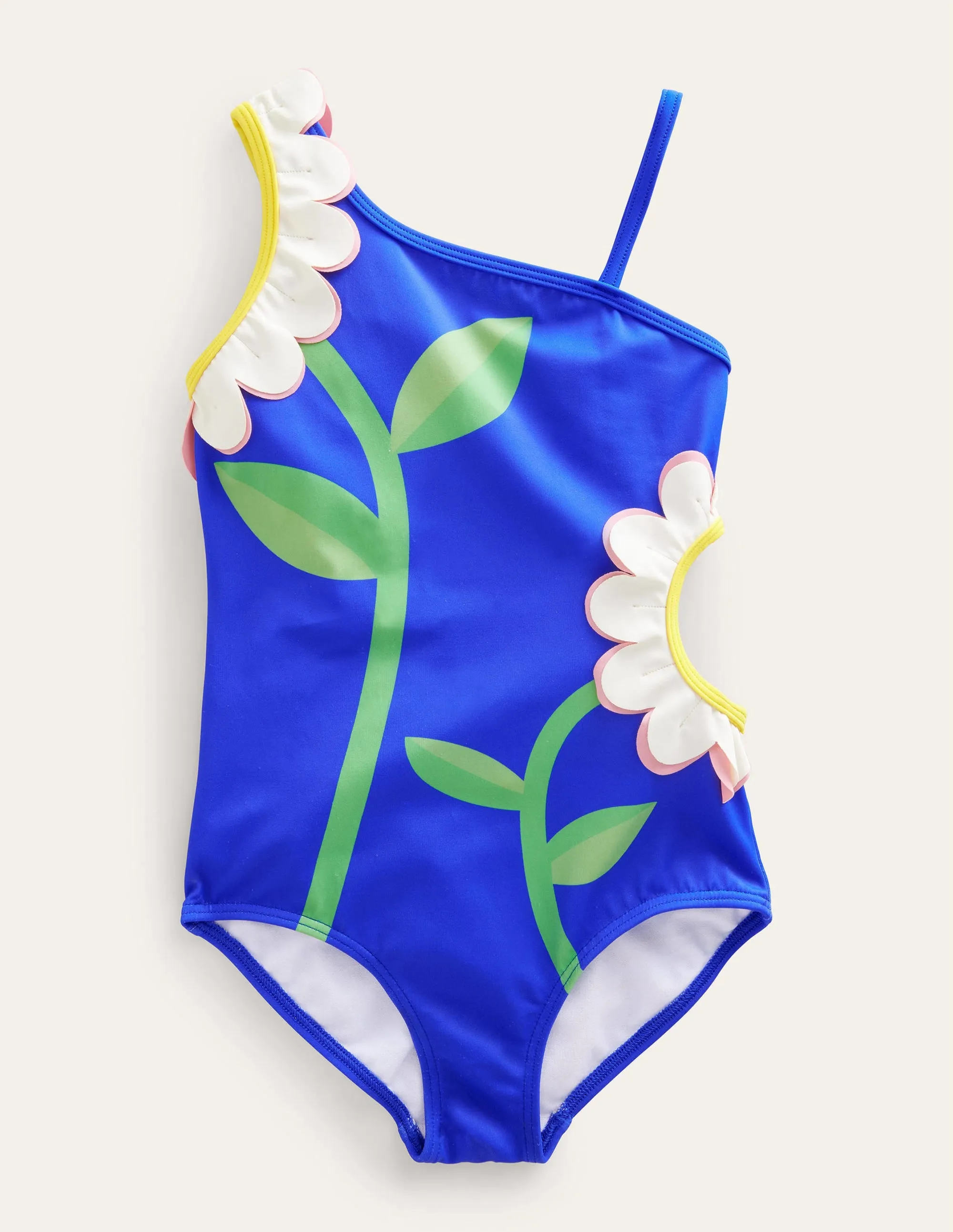 Cut-Out Flower Swimsuit-Cobalt Blue Flower
