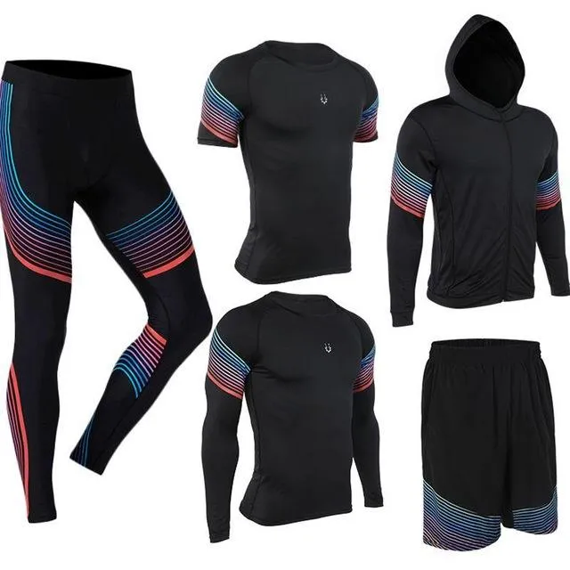 Men's Run set Fitness Suit Gym Wicking Compression Jogging sports tracksuits running sportswear