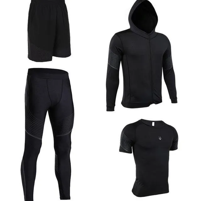 Men's Run set Fitness Suit Gym Wicking Compression Jogging sports tracksuits running sportswear