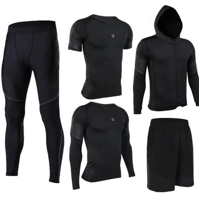 Men's Run set Fitness Suit Gym Wicking Compression Jogging sports tracksuits running sportswear