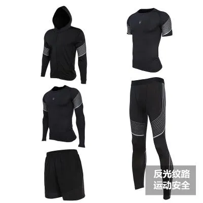 Men's Run set Fitness Suit Gym Wicking Compression Jogging sports tracksuits running sportswear