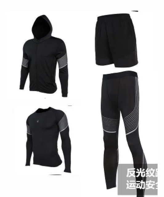 Men's Run set Fitness Suit Gym Wicking Compression Jogging sports tracksuits running sportswear