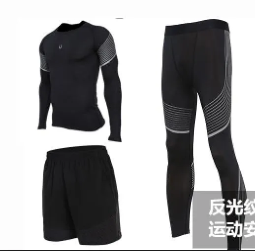 Men's Run set Fitness Suit Gym Wicking Compression Jogging sports tracksuits running sportswear