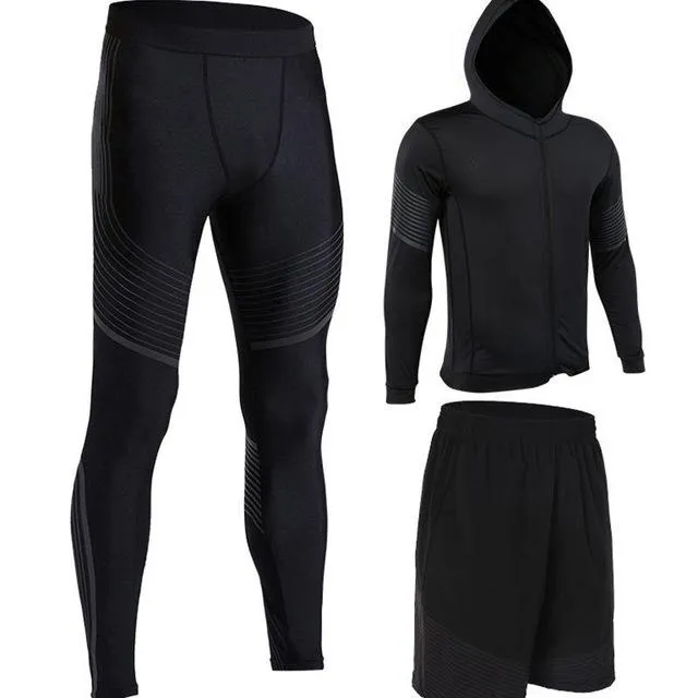 Men's Run set Fitness Suit Gym Wicking Compression Jogging sports tracksuits running sportswear