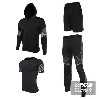 Men's Run set Fitness Suit Gym Wicking Compression Jogging sports tracksuits running sportswear