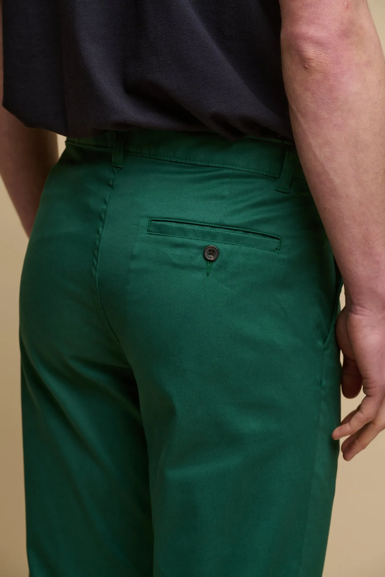 Men's Slim Lightweight Stretch Cotton Twill Chinos - Bottle Green
