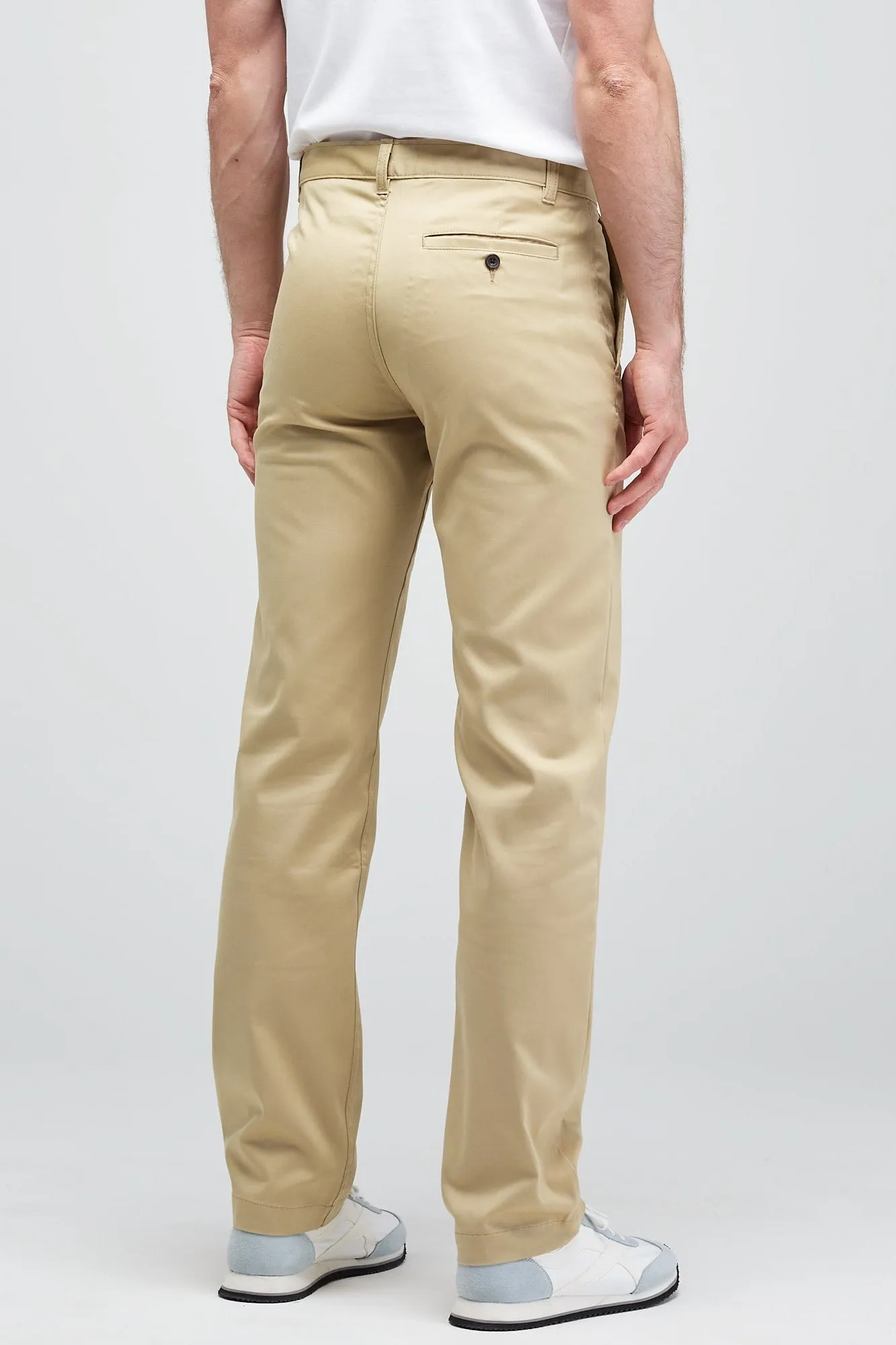 Men's Slim Lightweight Stretch Cotton Twill Chinos - Stone