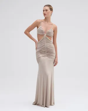 PATBO X CAMILA COELHO DUNE JERSEY CUT OUT DRESS