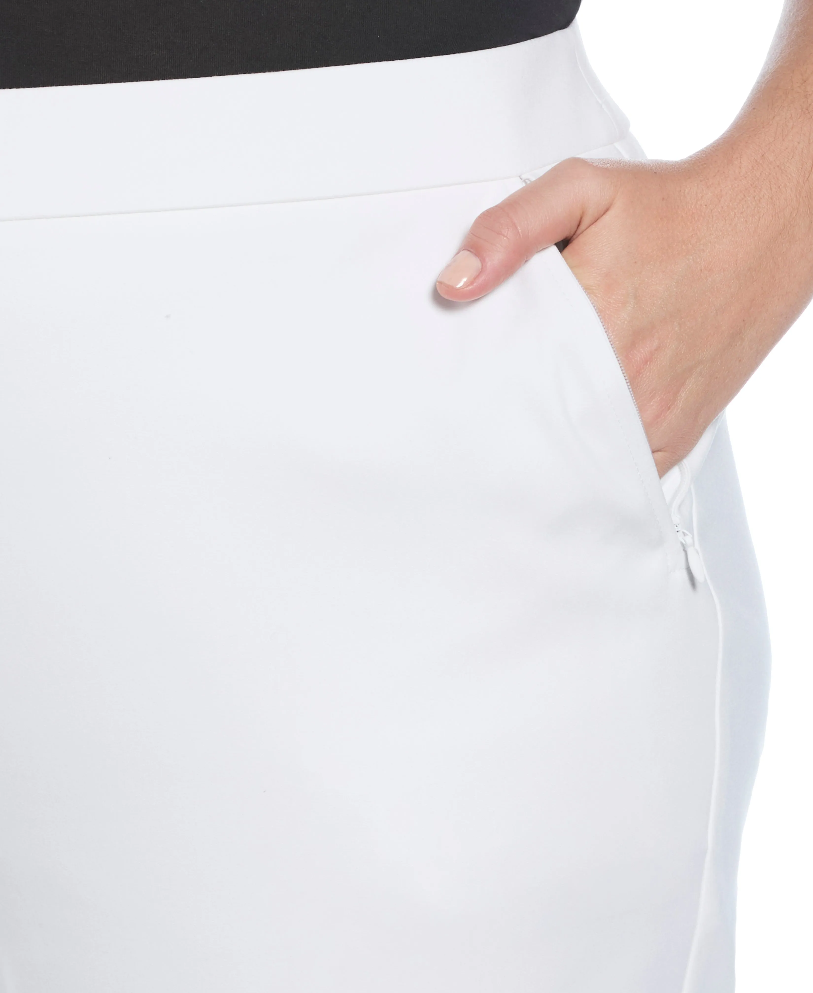 Satin Twill Capri With Grommets