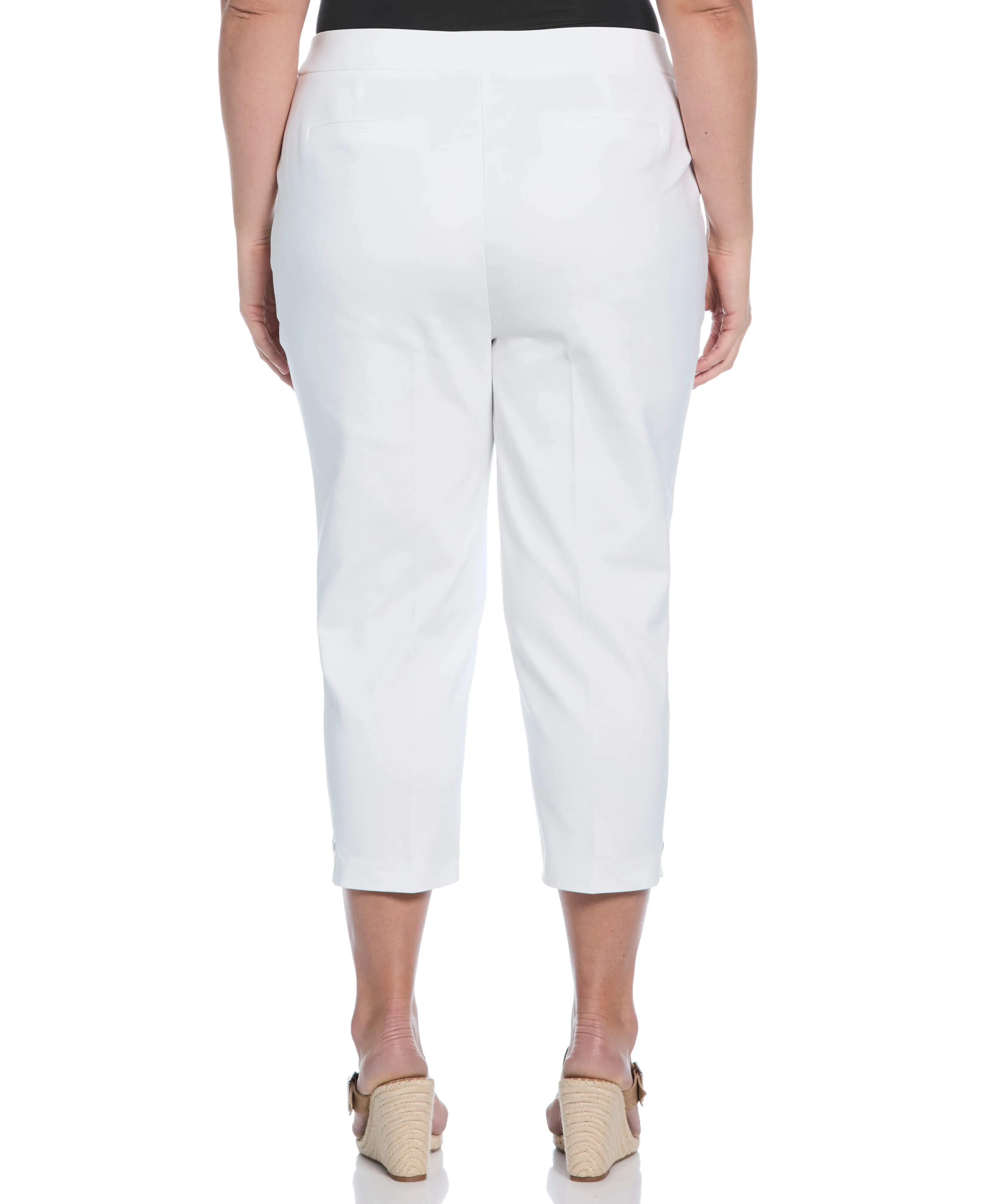 Satin Twill Capri With Grommets