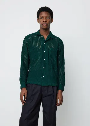 Sheer Brick Lace Long Sleeve Shirt