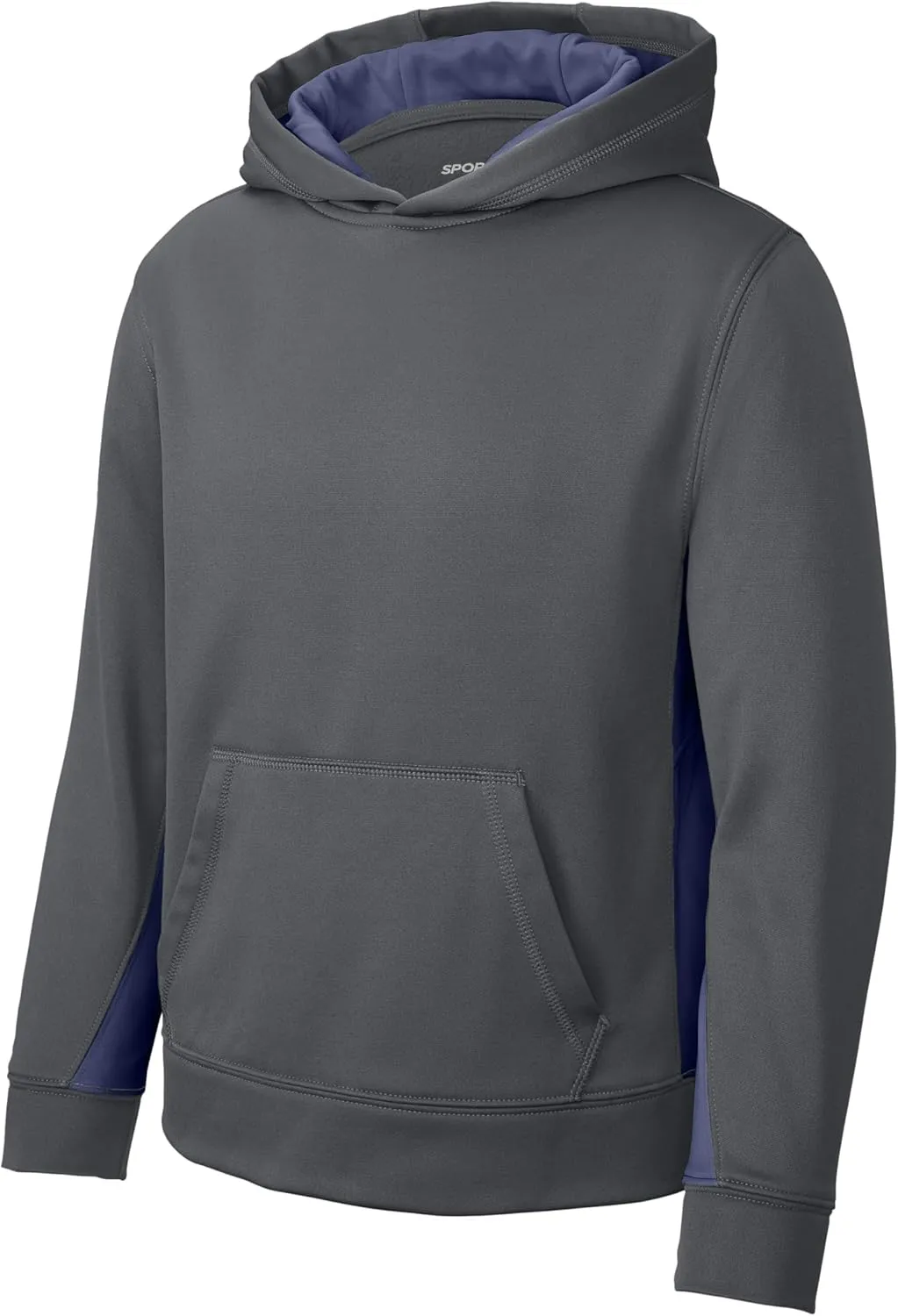 SPORT-TEK Youth Sport-Wick Fleece Colorblock Hooded Pullover YST235
