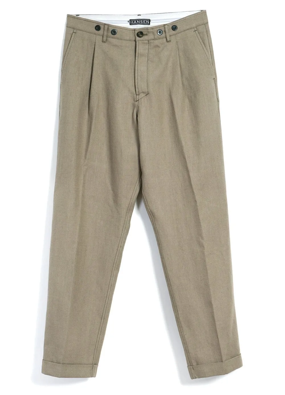 SUNE | Pleated Wide Cut Trousers | Bay Leaf