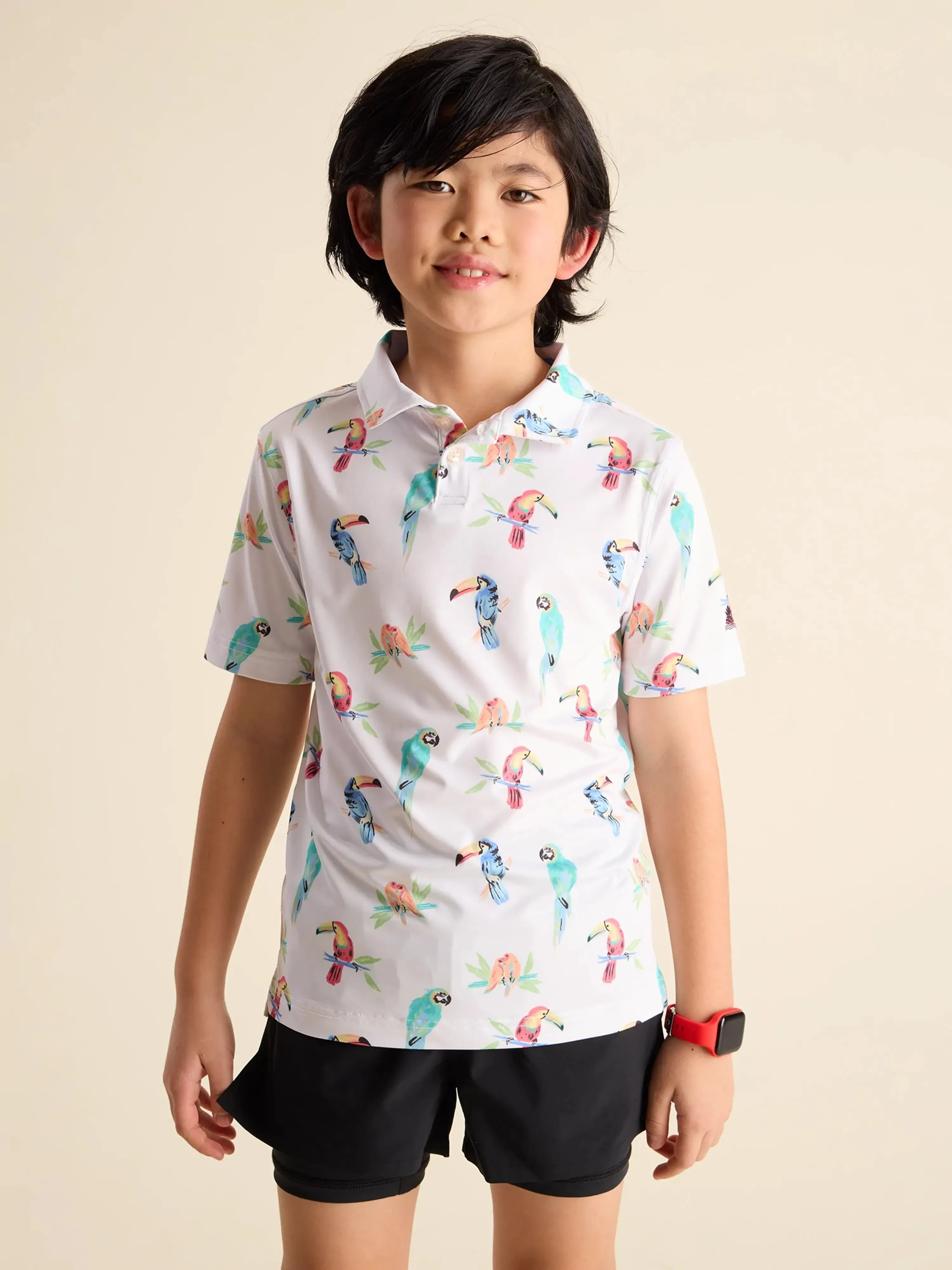 The Dude Where's Macaw (Boys Performance Polo)