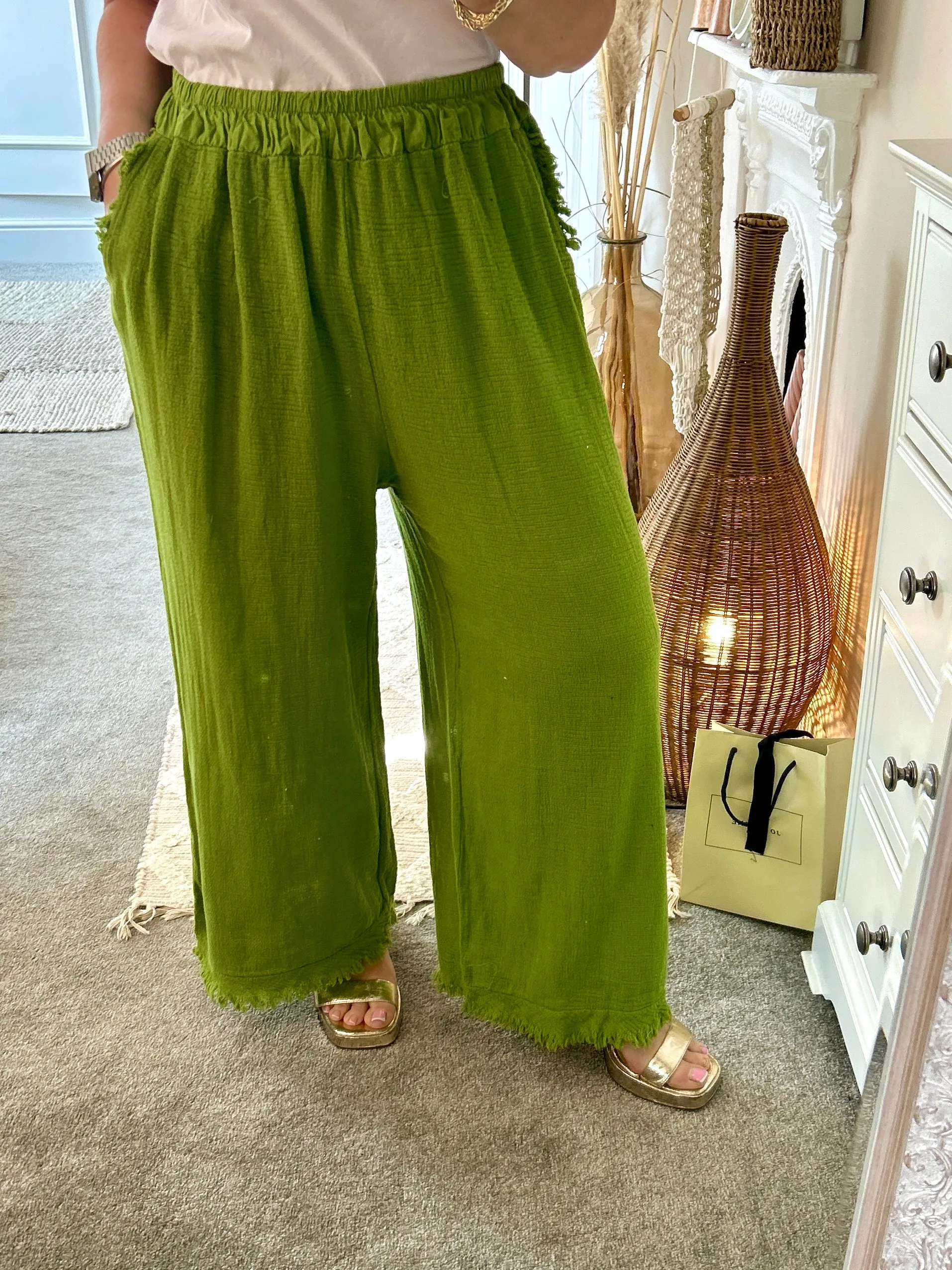 The Hopsack Drift Loose Fit Trousers With Pockets