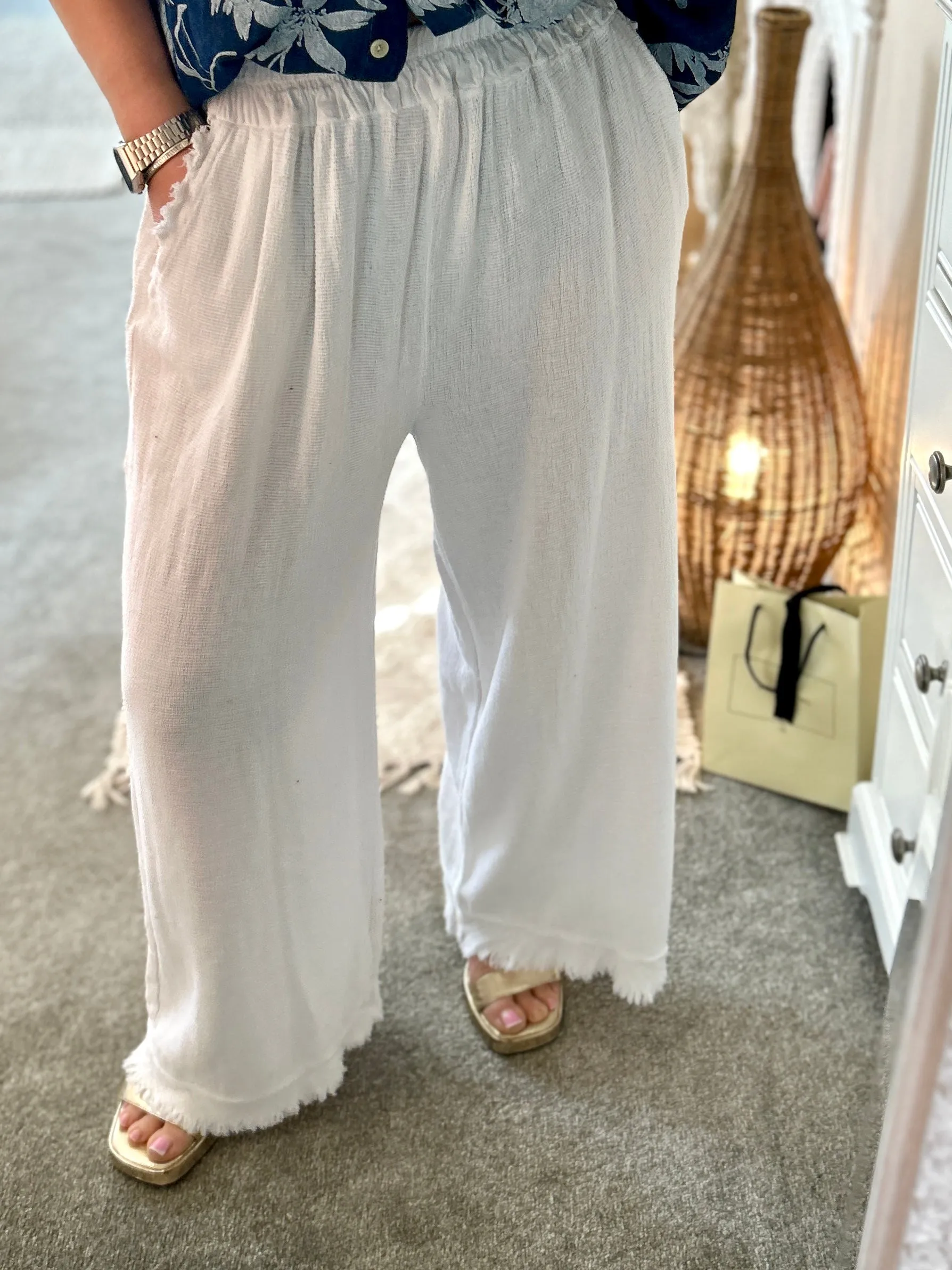 The Hopsack Drift Loose Fit Trousers With Pockets