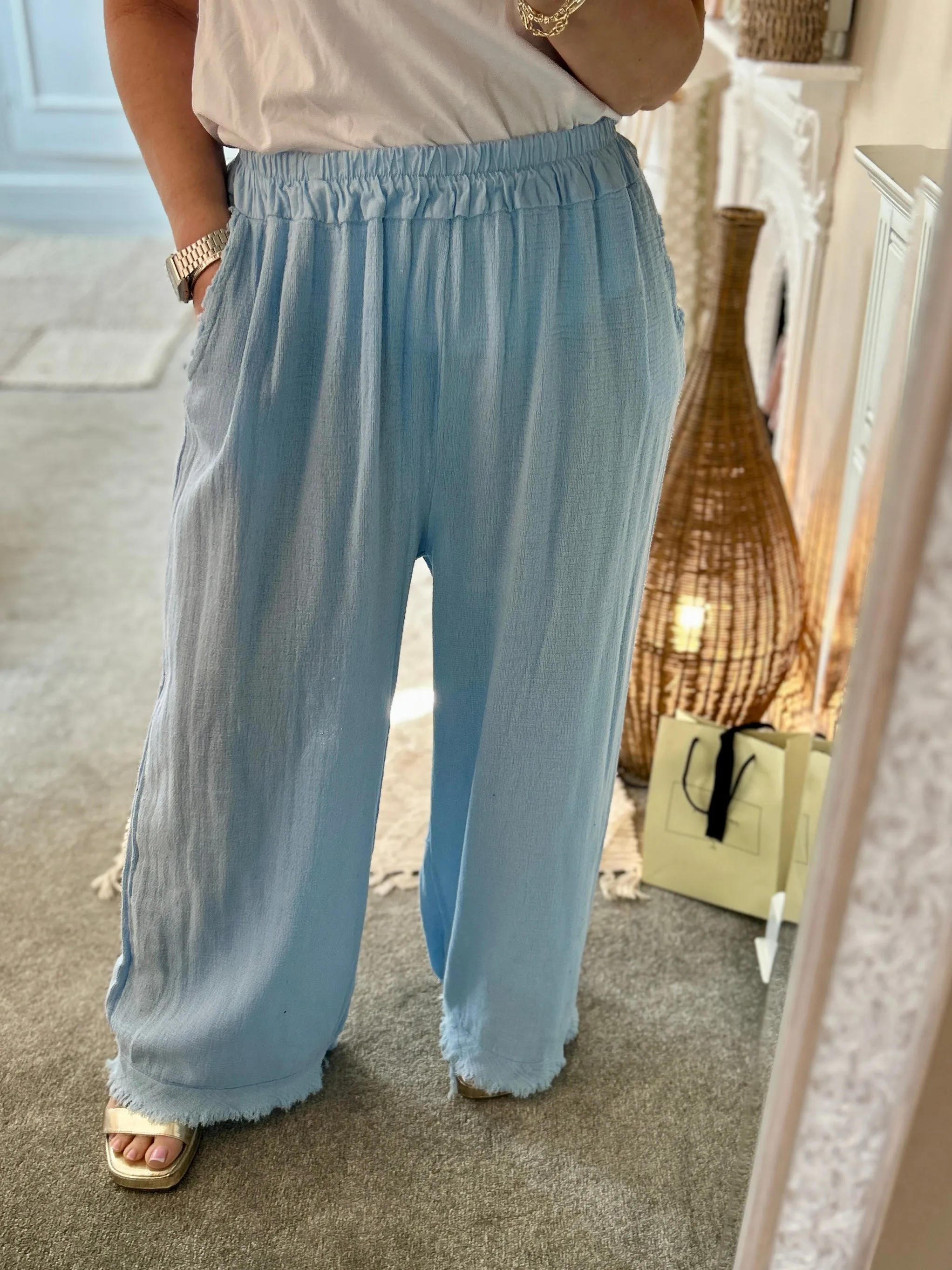 The Hopsack Drift Loose Fit Trousers With Pockets