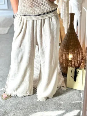 The Hopsack Drift Loose Fit Trousers With Pockets